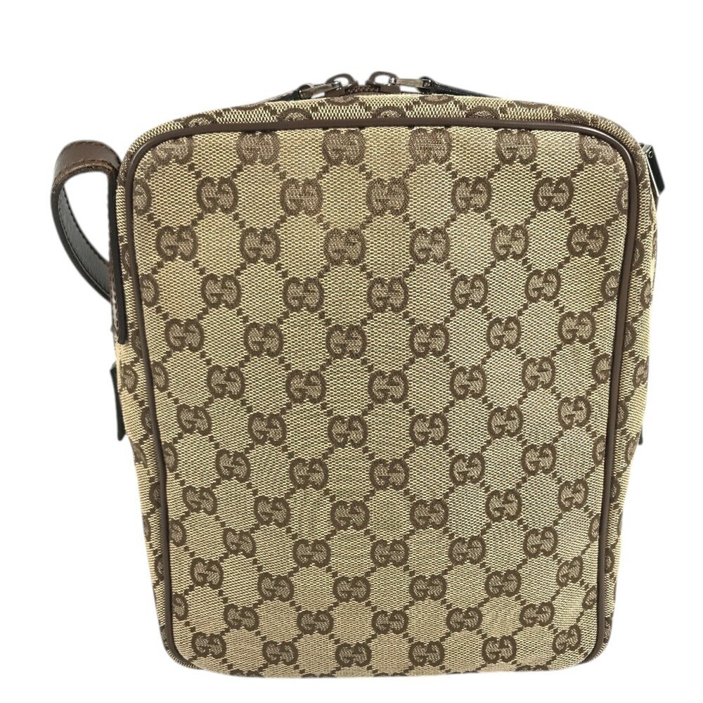 GUCCI 03136 GG Logo All-Over Print Bag, Shoulder Canvas Leather, Men's/Women'...